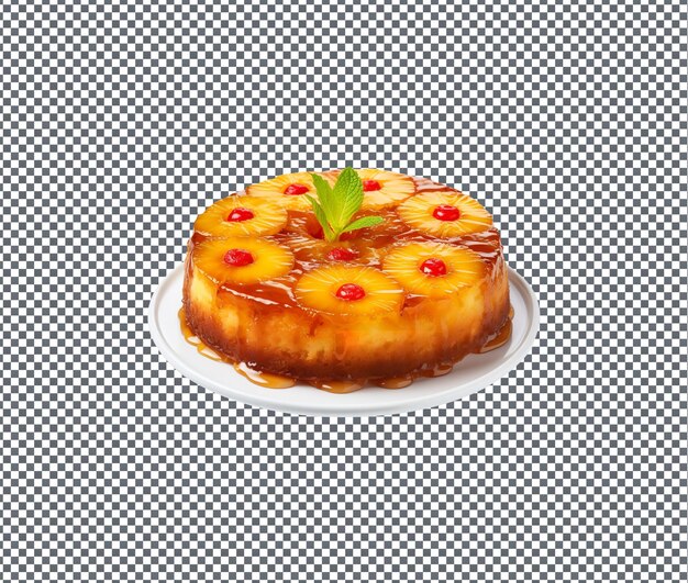 Gâteau D'ananas à L'envers Isolé Sur Un Fond Transparent