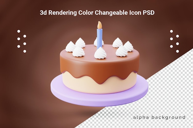 PSD gâteau d'anniversaire 3d