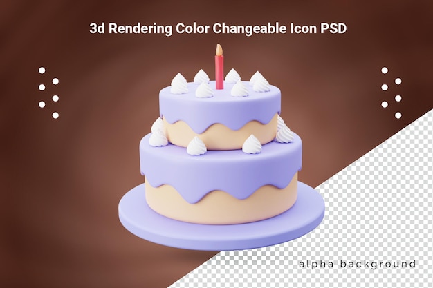 PSD gâteau d'anniversaire 3d