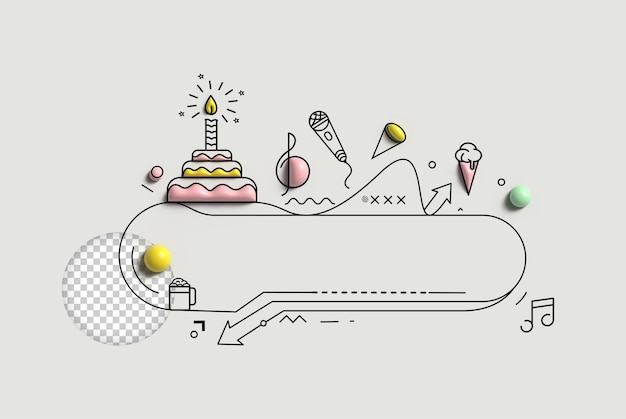 PSD gâteau d'anniversaire icône joyeux anniversaire fichier psd transparent