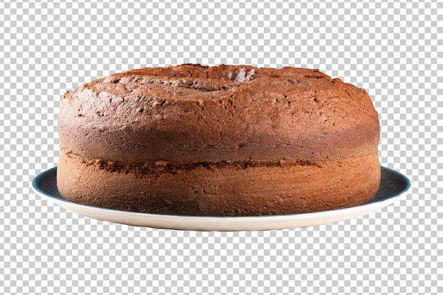 Gâteau au chocolat fait maison png fond transparent vue latérale