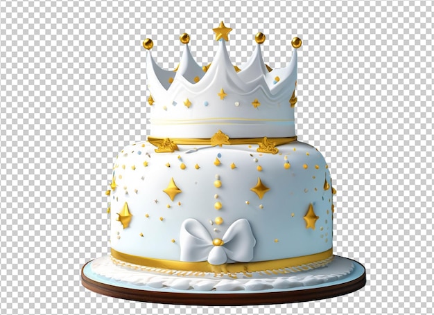 Le Gâteau De La Couronne Des Princes D'anniversaire 3d