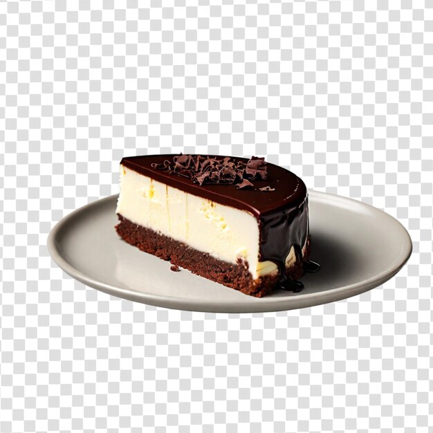 PSD gâteau à la crème glacée au chocolat sur fond transparent