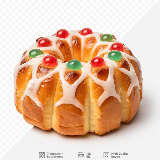 PSD gâteau d'épiphanie espagnol connu sous le nom de roscon de reyes sur fond transparent