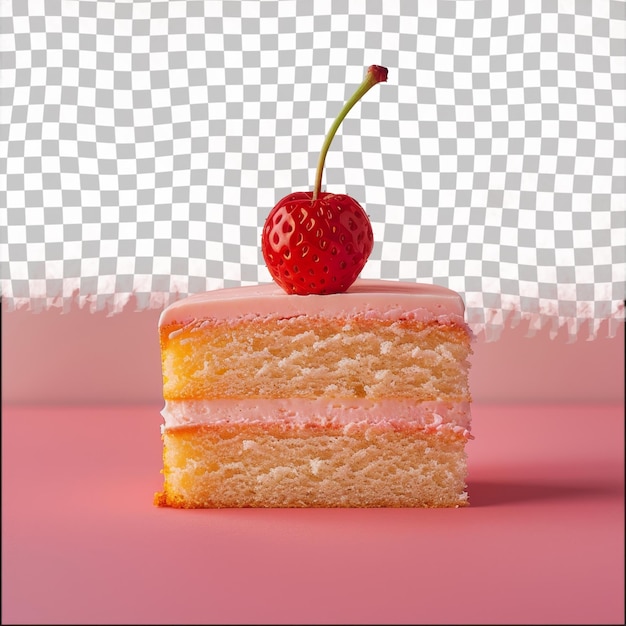 PSD un gâteau avec une fraise au sommet et une fraise en haut