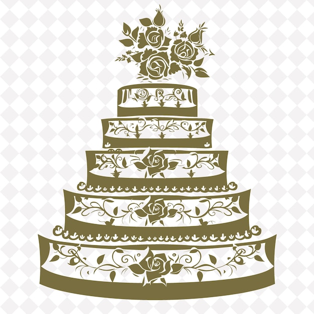 PSD un gâteau de mariage avec un gâteau sur le dessus