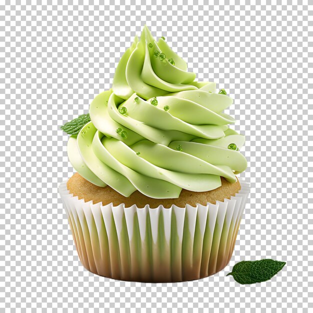 PSD un gâteau matcha isolé sur un fond transparent.