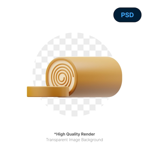 Gâteau Roulé Illustration De Rendu 3d Psd Premium