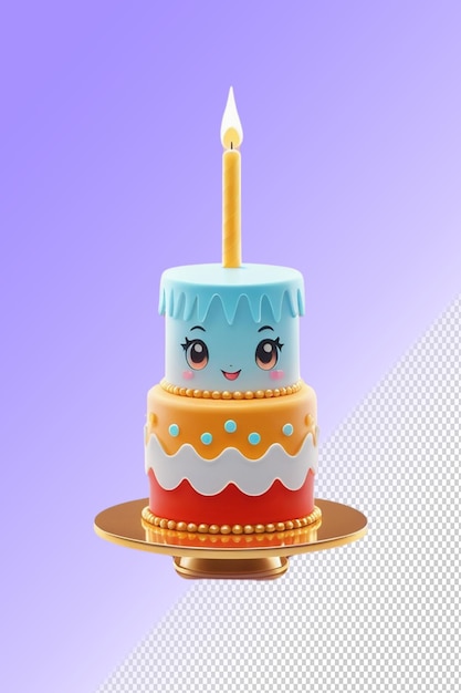 PSD un gâteau avec un visage qui dit hello kitty