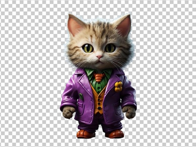 PSD gatinho de gato pequeno vestido em 3d