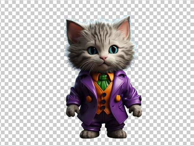 PSD gatinho de gato pequeno vestido em 3d