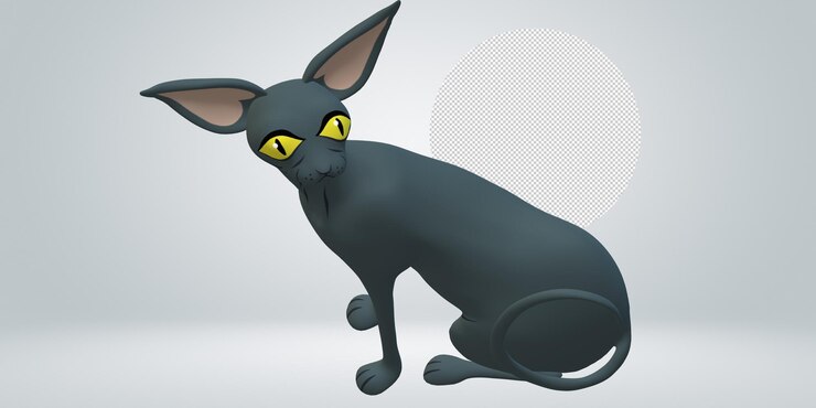 PSD gato aislado en un fondo transparente