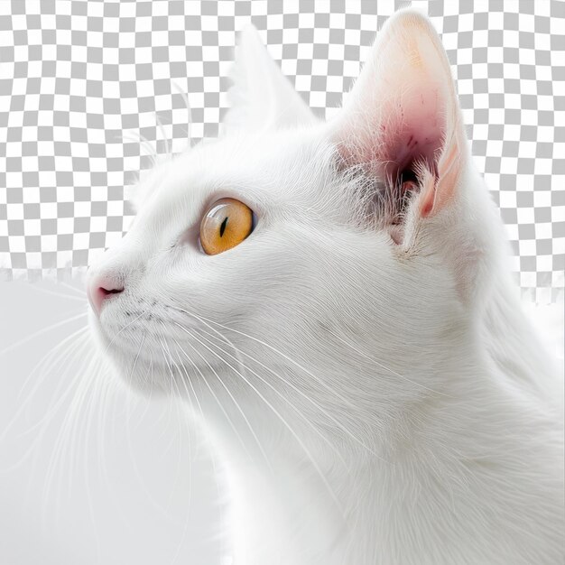 PSD un gato blanco con ojos amarillos y un gato blanco con un ojo rojo