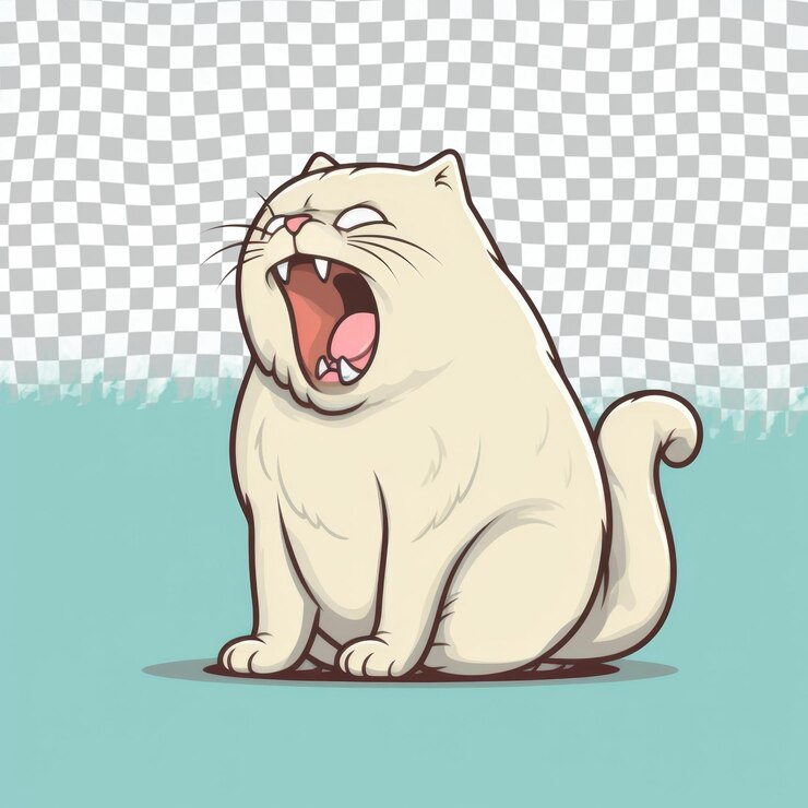PSD un gato con una boca grande y la palabra te quiero