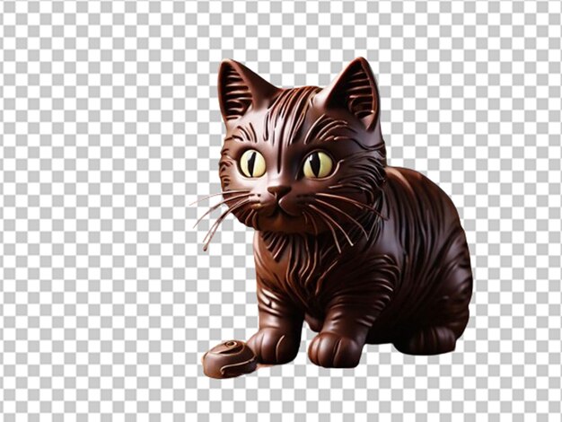 PSD el gato de chocolate en 3d