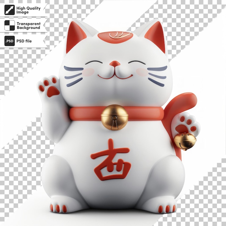 PSD un gato con un cuello rojo y una etiqueta de oro que dice "cartas chinas"