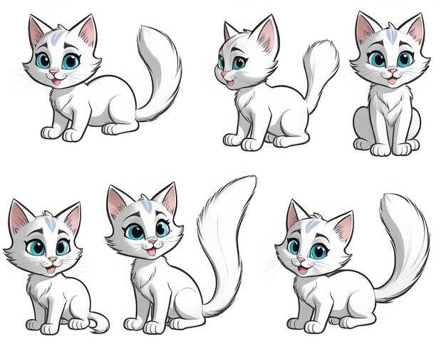 un gato de dibujos animados con una cola larga y una cola