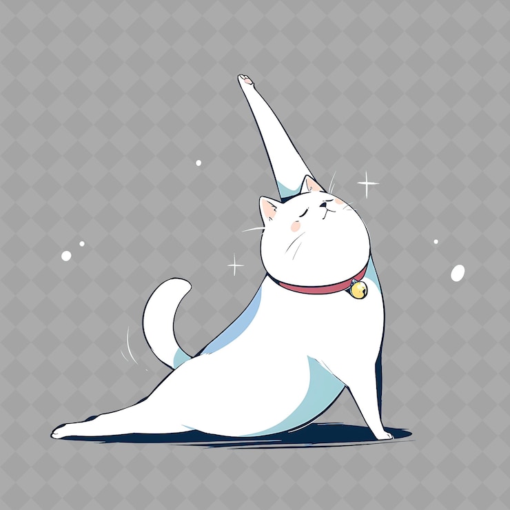 PSD un gato de dibujos animados con un collar en la cabeza y la palabra "no estoy seguro"