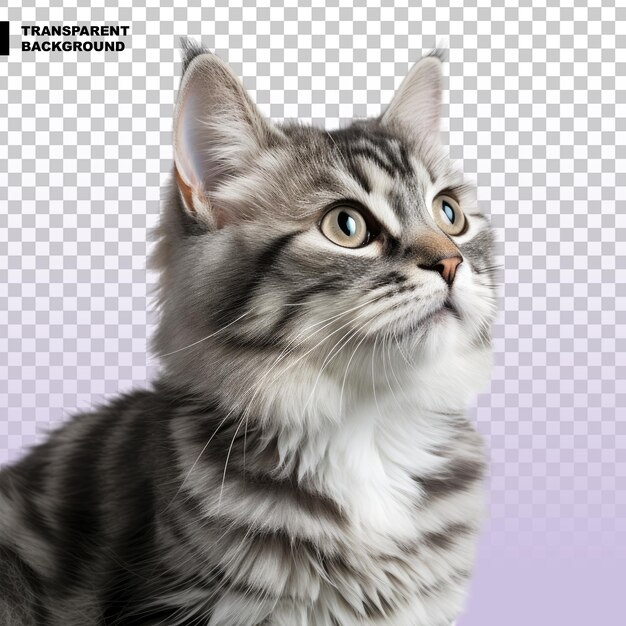 PSD gato em fundo transparente