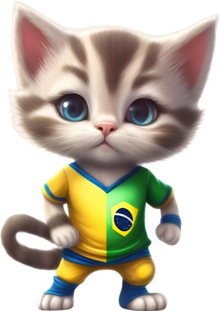 Gato de fútbol un gatito lindo en un uniforme de fútbol