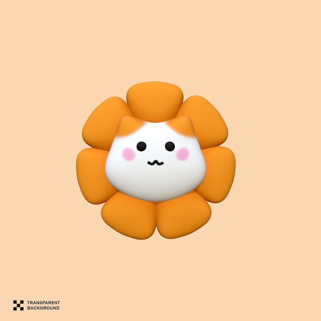 Gato Galletas con Girasol modelo 3d