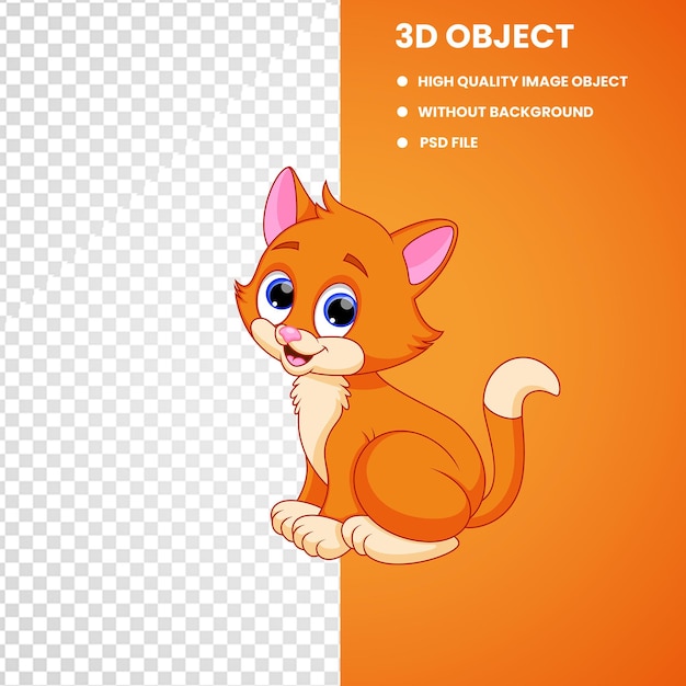 PSD gato gatito de dibujos animados