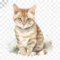 PSD gato ilustração em aquarela de um gato, hd png download