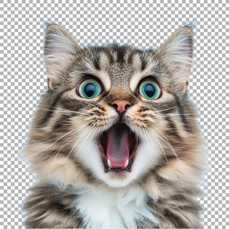PSD gato impactante de png en un fondo transparente generado por ai