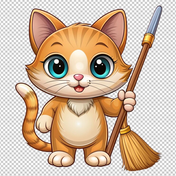 PSD gato lindo sobre un fondo transparente