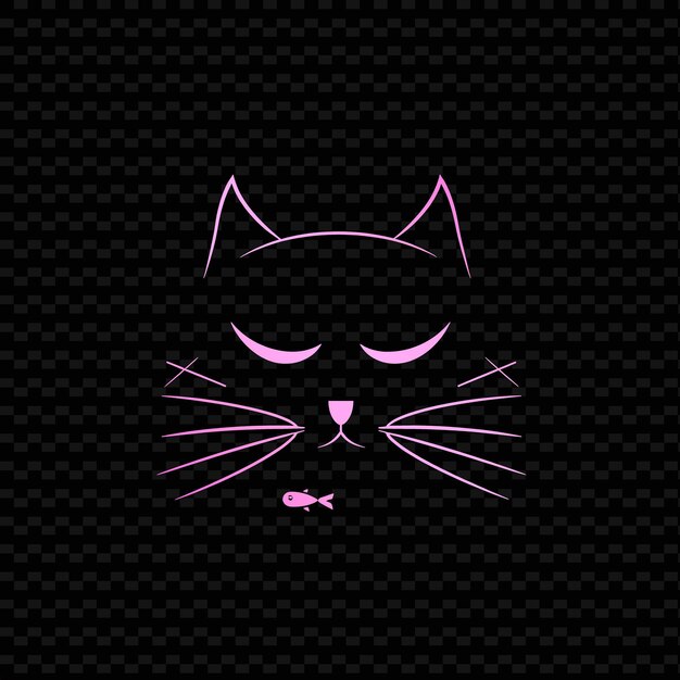 Un gato negro y rosa con ojos rosados en un fondo negro