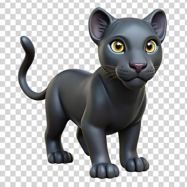 PSD gato pantera en 3d aislado sobre un fondo transparente