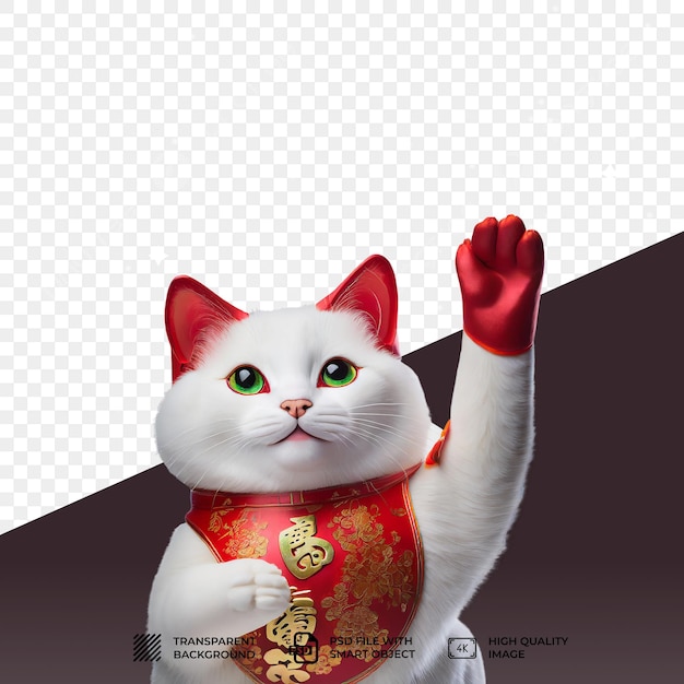 Gato de PSD con un sombrero de Santa aislado en un fondo transparente