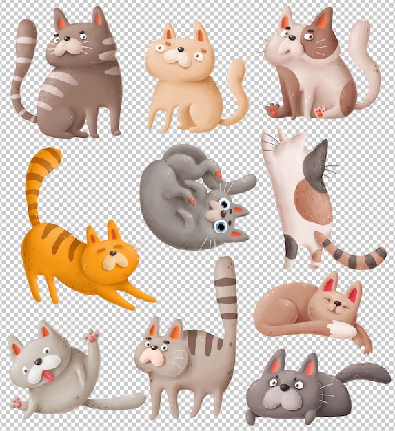 PSD gatos dos desenhos animados