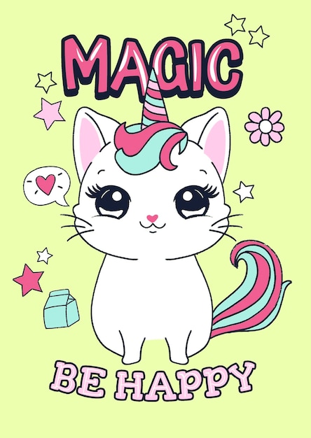 gatto felice e carino