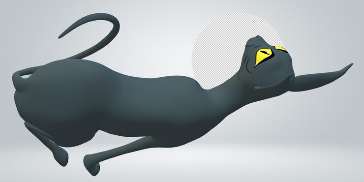 PSD gatto isolato su uno sfondo trasparente