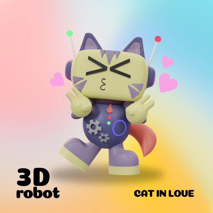 PSD gatto robot 3d