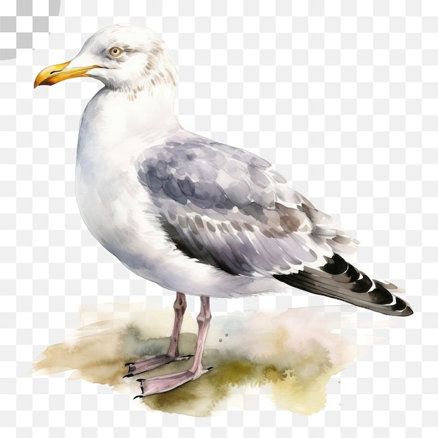 PSD gaviota pintura a la acuarela de una gaviota - gaviota png descargar