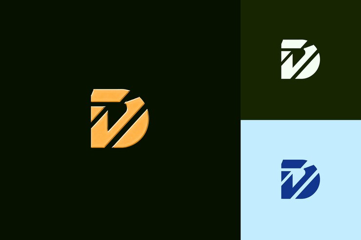 PSD gaya desain logo huruf d dengan kombinasi tanda, dengan koleksi vektor abstrak alam bentuk d