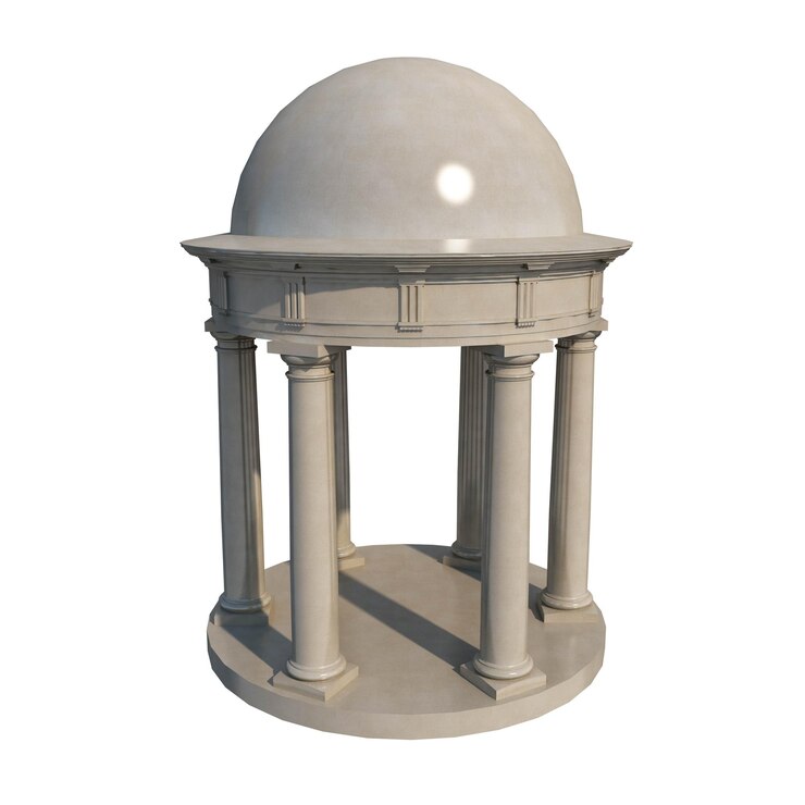 PSD gazebo 3d en varios estilos para jardines o parques conjunto plano ilustración vectorial aislada 06