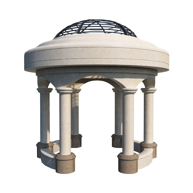 Gazebo 3D en varios estilos para jardines o parques conjunto plano ilustración vectorial aislada 15