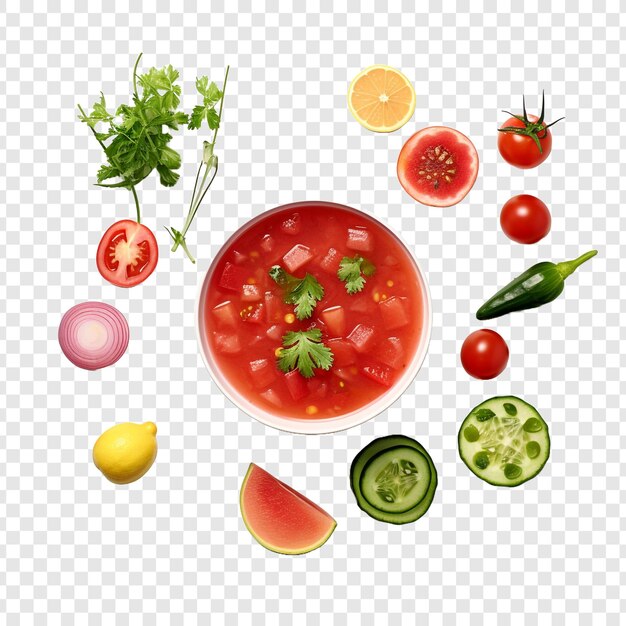 Gazpacho aislado sobre un fondo transparente