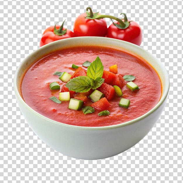 Gazpacho aislado sobre un fondo transparente