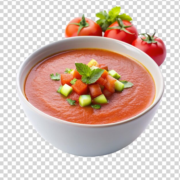 Gazpacho aislado sobre un fondo transparente