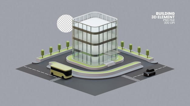 Gebäude 3D Render Illustration Element 02