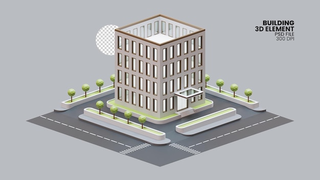Gebäude 3D Render Illustration Element 05