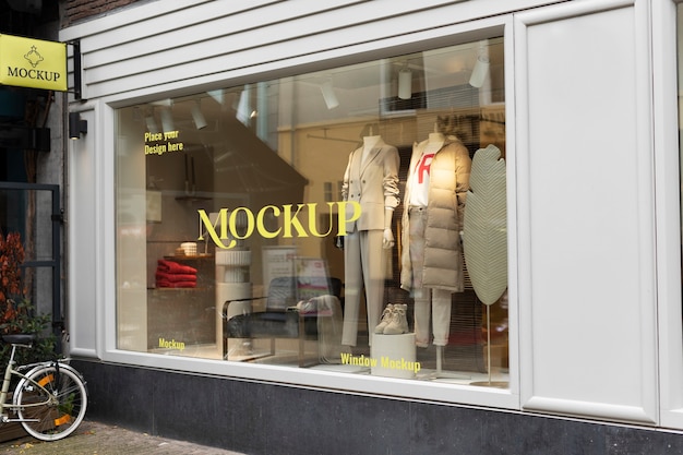 Gebäude-Außenfenster-Mock-up-Design für Unternehmen