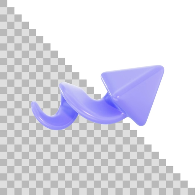Gebogener Pfeil verschiedene Richtungszeichen auf weißem Hintergrund 3D-Rendering-Konzept für Website- und App-Symbol