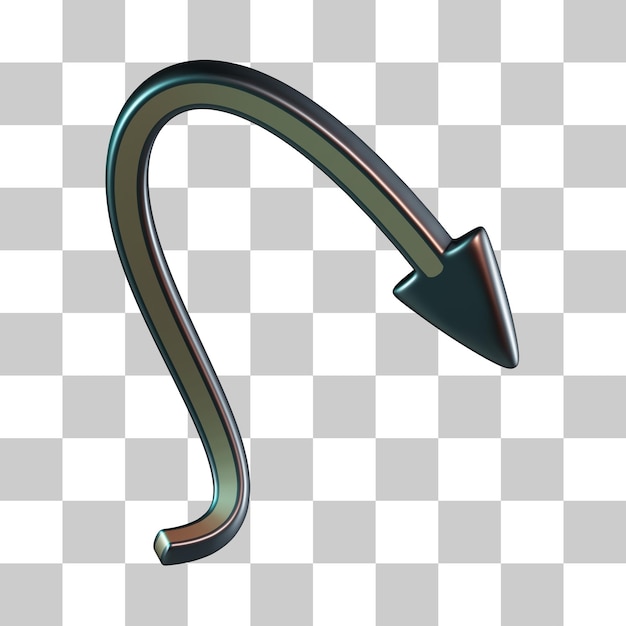 Gebogenes Pfeil-3D-Symbol nach unten