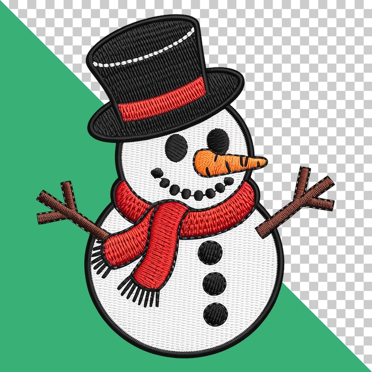 PSD geborderter schneemann-aufkleber für die winterferien