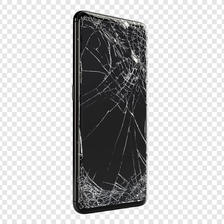 PSD gebrochener smartphone-bildschirm